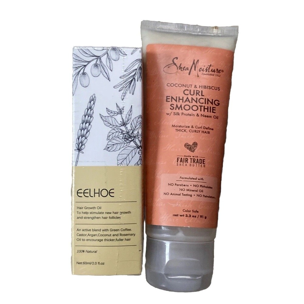 SheaMoisture Coconut Hibiscus Curl Enhancing Smoothie 3.2oz Hair Growth Oil 2oz
